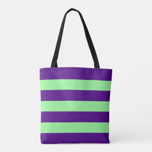 Deep Purple with Mint Green Stripe Tote Bag (Achterkant)