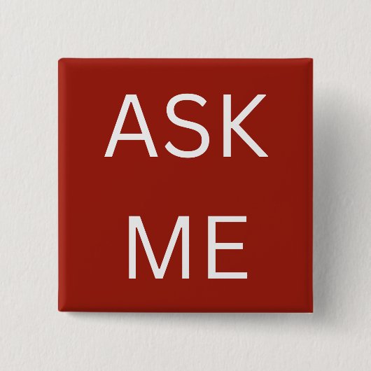 Deep Red Ask Me Button Vrijwilliger, zakelijk (Voorkant)