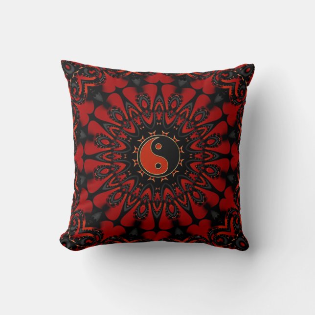 Deep Red Balance (Yin Yang) Mode/Pillow Kussen (Voorkant)