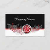 Deep Red, Black en White Abstract Visitekaartje (Achterkant)