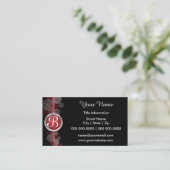 Deep Red, Black en White Abstract Visitekaartje (Staand voorkant)