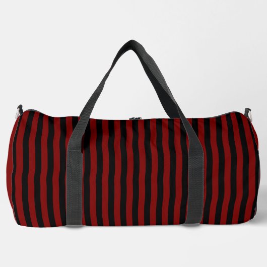 Deep Red & Black Stripes on White | Bold, Stylish  Plunjezak (Voorkant)
