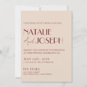 Deep Red Blue All In One Whimsical Modern Wedding Kaart (Voorkant)