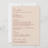 Deep Red Blue All In One Whimsical Modern Wedding Kaart (Achterkant)