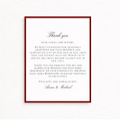 Deep Red Border Wedding Thank You Card Save The Date