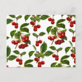 Deep Red Botanical Cherry Print Briefkaart (Voorkant)