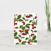 Deep Red Botanical Cherry Print Kaart (Voorkant)