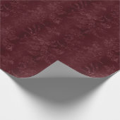 Deep Red Bourgogne Bloemen Cadeaupapier (Hoek)