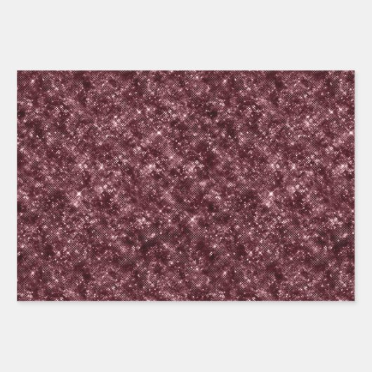 Deep Red Bourgogne Bloemen Inpakpapier Vel (Voorkant 2)
