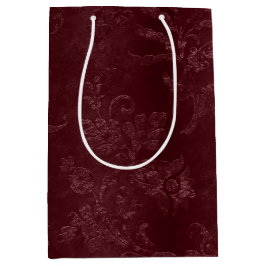 Deep Red Bourgogne Bloemen Medium Cadeauzakje