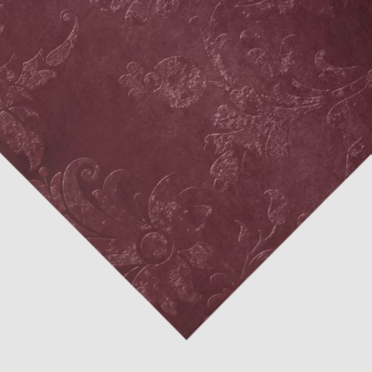 Deep Red Bourgogne Bloemen Tissuepapier (Detail)