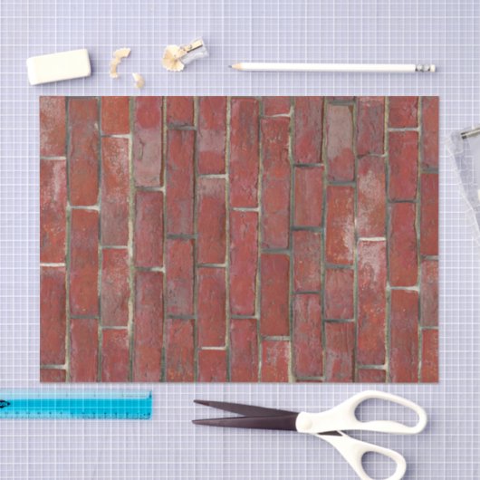 Deep Red Brick Pattern Tissuepapier (Craft)