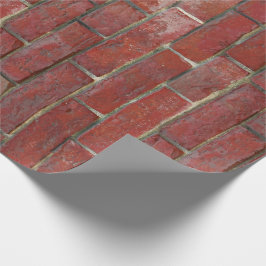 Deep Red Brick Wall patroon Cadeaupapier
