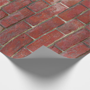 Deep Red Brick Wall patroon Cadeaupapier