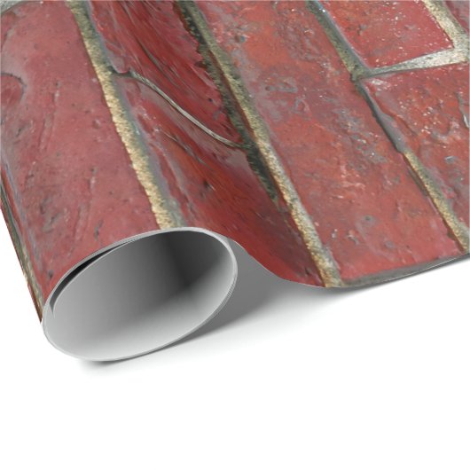 Deep Red Brick Wall patroon Cadeaupapier (Rol Hoek)