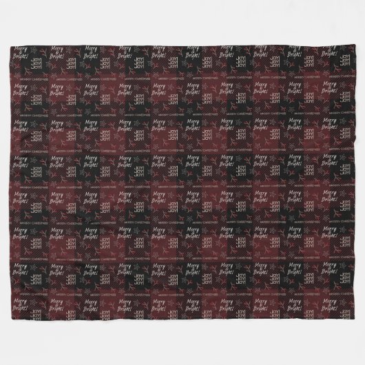 Deep Red Buffalo Play | Merry & Bright | Vakantie Fleece Deken (Voorkant (Horizontaal))