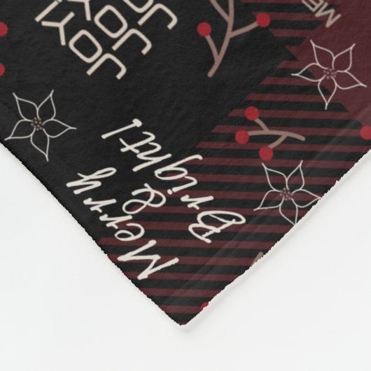 Deep Red Buffalo Play | Merry & Bright | Vakantie Fleece Deken (Hoek)