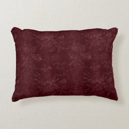 Deep Red Burgundy Floral Christmas Accent Kussen