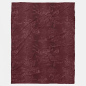 Deep Red Burgundy Floral Christmas Fleece Deken (Voorkant)