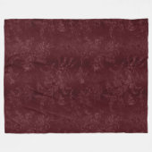 Deep Red Burgundy Floral Christmas Fleece Deken (Voorkant (Horizontaal))