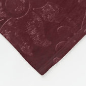 Deep Red Burgundy Floral Christmas Fleece Deken (Hoek)