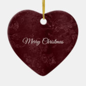 Deep Red Burgundy Floral Christmas Keramisch Ornament (Voorkant)