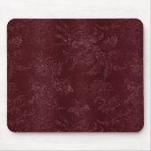 Deep Red Burgundy Floral Christmas Muismat (Voorkant)