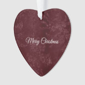 Deep Red Burgundy Floral Christmas Ornament (voorkant)