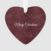 Deep Red Burgundy Floral Christmas Ornament (voorkant)
