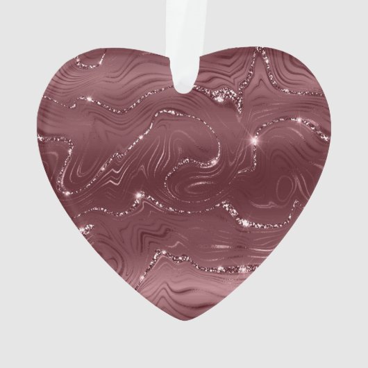 Deep Red Burgundy Floral Christmas Ornament (achterkant)