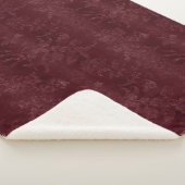 Deep Red Burgundy Floral Christmas Sherpa Deken (3/4)