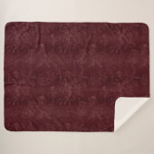 Deep Red Burgundy Floral Christmas Sherpa Deken (Voorkant (horizontaal))