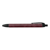 Deep Red Burgundy Floral Christmas Zwarte Inkt Pen (Bovenkant)