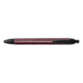 Deep Red Burgundy Floral Christmas Zwarte Inkt Pen (Achterkant)
