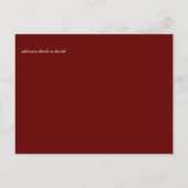 Deep Red Burgundy Rozen Wedding Save Date Briefkaa Briefkaart (Achterkant)