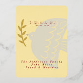 Deep Red, Butter Yellow & Gold Christmas Photo Folie Feestdagenkaart (Achterkant)