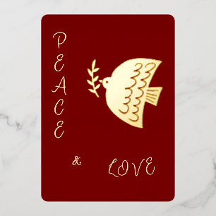 Deep Red, Butter Yellow & Gold Kerstmis Folie Feestdagenkaart