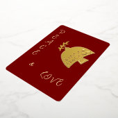 Deep Red, Butter Yellow & Gold Kerstmis Folie Feestdagenkaart (Gedraaid)