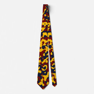 Deep Red Camo in helder geel en donkerblauw Stropdas