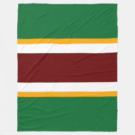 Deep Red Camp Groen Wit Geel Racing Stripes Fleece Deken