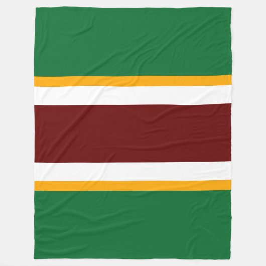 Deep Red Camp Groen Wit Geel Racing Stripes Fleece Deken (Voorkant)