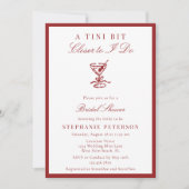 Deep Red Checkered Old Money Martini Bridal Shower Kaart (Voorkant)