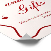 Deep Red Cherry Bridal Shower Cards and Gifts Poster (Hoek)