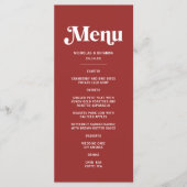 Deep Red Christmas Bruiloft Menu (Voorkant)