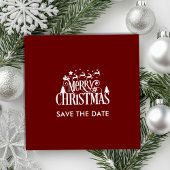 Deep Red Christmas Brunch Party Save The Date