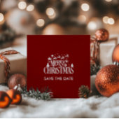 Deep Red Christmas Brunch Party Save The Date