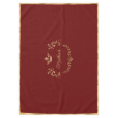 Deep Red Crown Crest Personalized Tablecloth Tafelkleed (Voorkant)