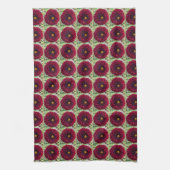 Deep Red Dahlia Floral Pattern Theedoek (Verticaal)