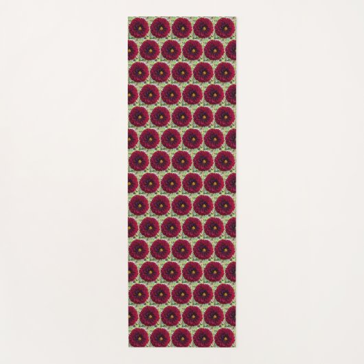 Deep Red Dahlia Floral Pattern Yogamat (Voorkant)