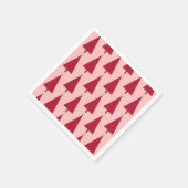 Deep Red damask modern kerstboompapier Napkin Servet (Hoek)